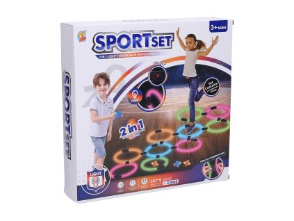 Skákací kroužky svítící a házecí hra set