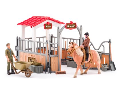 Malá stáj s koněm a příslušenstvím