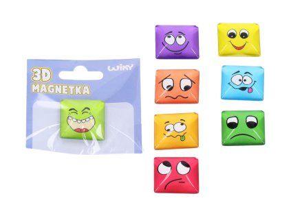 Magnet skleněný obličej 3 cm mix