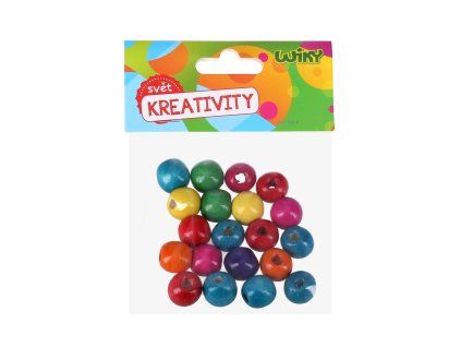 Korálky dřevěné barevné 20 ks