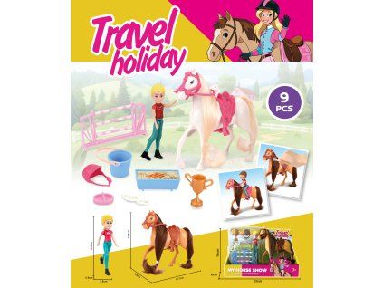 Kůň s figurkou set 12,5 cm