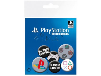 Placka Playstation: Set 6 placek (průměr 25 mm a 32 mm)