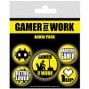Placky Gaming: Gamer At Work Set 5 kusů (průměr 25 mm, 38 mm)