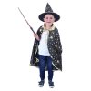 Dětský plášť černý s kloboukem čarodějnice (104-140)