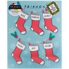 Kalendář adventní Friends | Přátelé: Vánoční ponožky (velikost EU 36-41 | materiál polyester elastan)