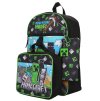 Školní batoh Minecraft s příslušenstvím - svačinový box - penál - přívěšek na klíče - karabina (objem batohu 12 litrů | 29 x 41 x 10 cm)