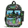 Školní batoh Minecraft s příslušenstvím - svačinový box - penál - přívěšek na klíče - karabina (objem batohu 12 litrů | 29 x 41 x 10 cm)