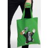 Shopping taška na rameno Krteček: Juhu (38 x 42 cm) zelená bavlna