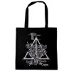 Shopping taška na rameno Harry Potter: Relikvie smrti - Deathly Hallows (38 x 42 cm) černá bavlna