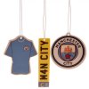 Set 3 kusů osvěžovačů vzduchu FC Manchester City: Znak,dres,SPZ (7 x 7 cm)