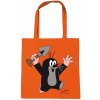 Shopping taška na rameno Krteček: Juhu (38 x 42 cm) oranžová bavlna