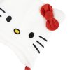 Dětská zimní čepice s copánky Hello Kitty: Kitty s červenou mašlí (univerzální)