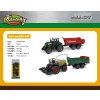 Traktor a kombajn s vlečkami kov/plast set 19,5 cm