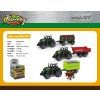 Traktor s přívěsem kov/plast 17 cm