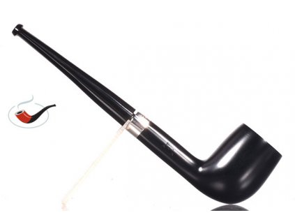 Pfeife Peterson Junior Black Smooth Straight Billiard Fishtail 01