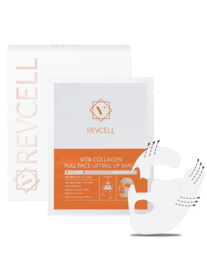 REVCELL - Celoobličejová korejská maska s liftingovými vlákny - Vita Collagen Full Face Lifting Up Mask 1 ks