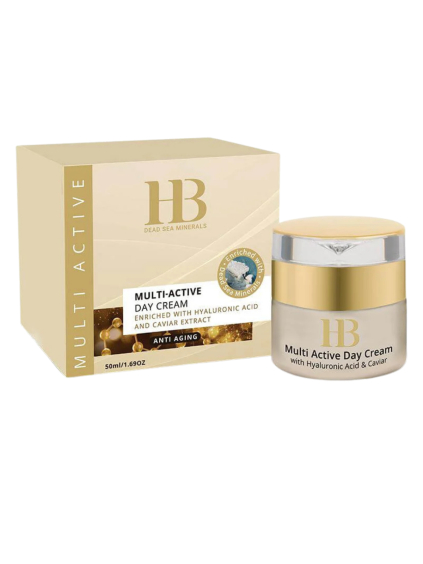 H&B Dead Sea Minerals - Multiaktivní denní krém s kyselinou hyaluronovou a extraktem z kaviáru 50 ml