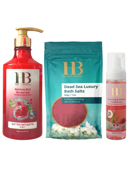 H&B Dead Sea Minerals - Hydratační a relaxační sada pro tělo a pleť s granátovým jablkem