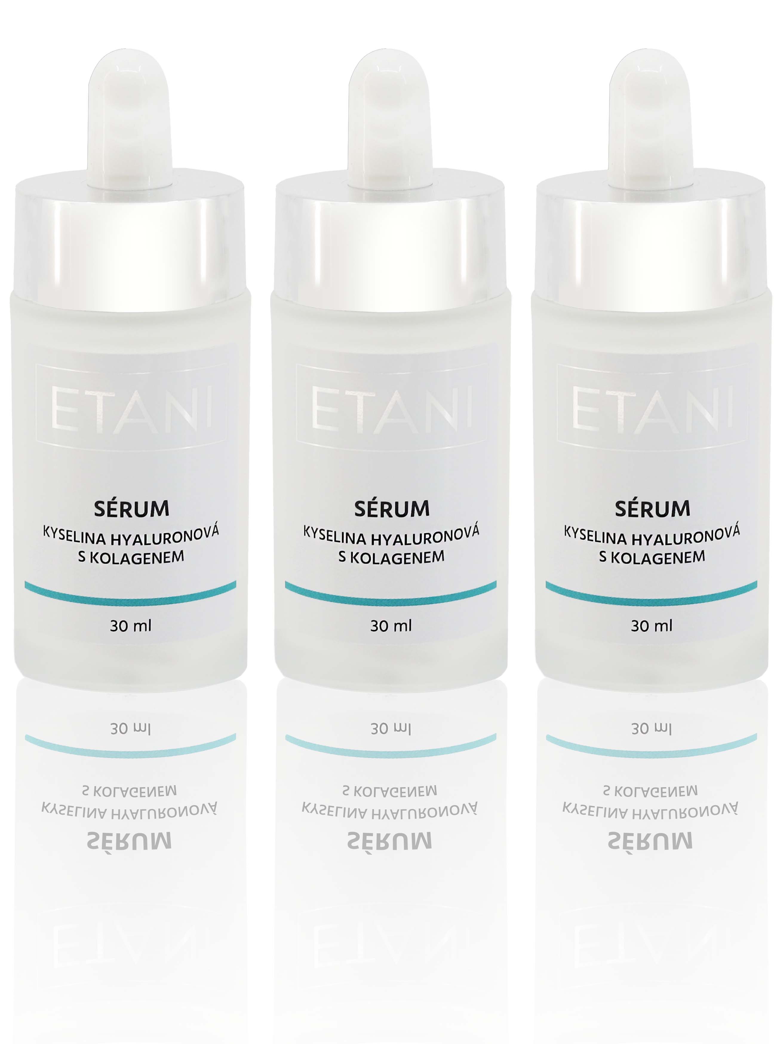 ETANI Sérum 2v1 – kyselina hyaluronová s kolagenem, 30ml Obsah: 3x30ml