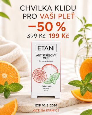 Chvilka klidu pro vaši pleť 🍊🌿 ETANI Antistresový olej nyní se slevou 50 % — z 399 Kč na 199 Kč. Zvýhodněná cena z důvodu...