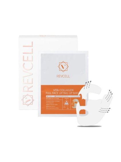 REVCELL - Celotvárová kórejská maska ​​s liftingovými vláknami - Vita Collagen Full Face Lifting Up Mask 1 ks