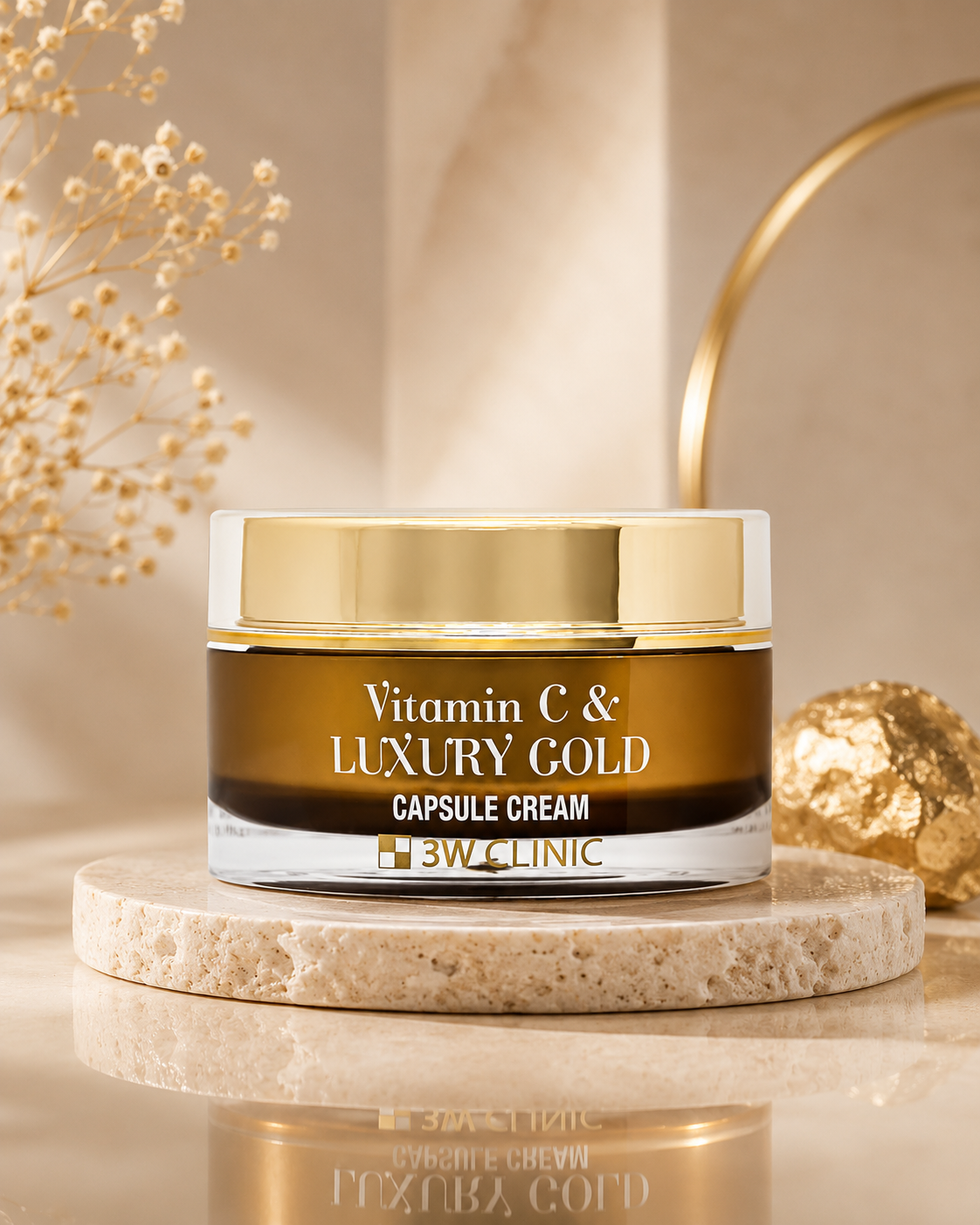 3W Clinic - Vitamín C & Luxury Gold Capsule Cream - Luxusný pleťový krém s vitamínom C a zlatom 56 g