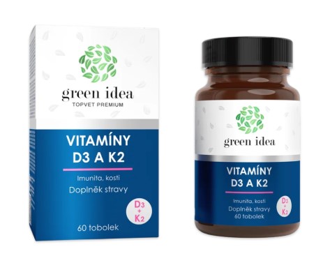 Green idea VITAMÍNY D3 a K2 - kapsuly 60 ks