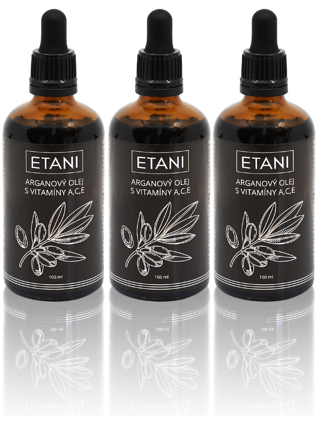 ETANI Arganový olej s vitamínmi A,C,E, 100 ml Obsah: 3x100ml