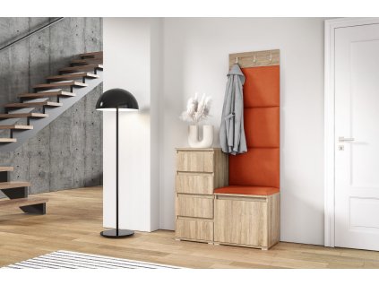 Předsíňová stěna s čalouněnými panely ARKANSAS 36 - Sonoma / Okrová 2325