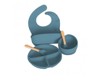 Dětská silikonová jídelní sada PupyHou, 5-dílná