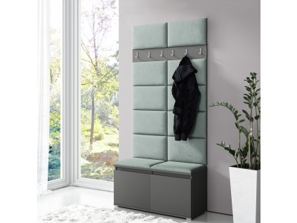 39930 1 predsinova stena s calounenymi panely trinity 1 grafit svetla zelena 2321