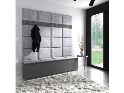 29356 predsinova stena s calounenymi panely trinity 4 grafit seda 2314