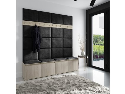 40533 2 predsinova stena s calounenymi panely trinity 4 sonoma cerna 2316