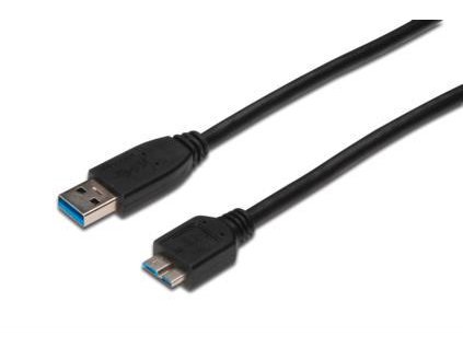 Kabel Digitus USB 3.0 / USB Micro B, 1,8 m - černý