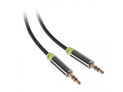Kabel GoGEN Jack 3,5mm, 3m, pozlacené konektory - černý