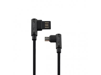 Kabel GoGEN USB/micro USB, 1m, oboustraný, opletený - černý