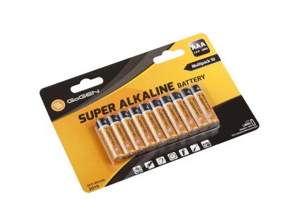Baterie alkalická GoGEN SUPER ALKALINE AAA, LR03, blistr 10 ks