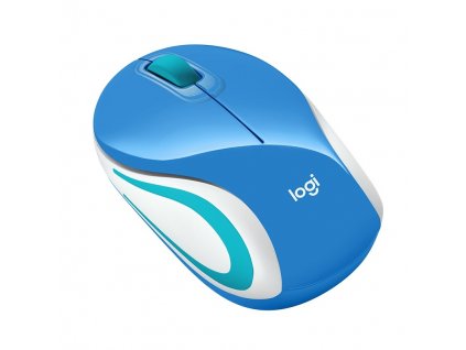 Myš Logitech Wireless Mini Mouse M187 / optická / 3 tlačítka / 1000dpi - modrá