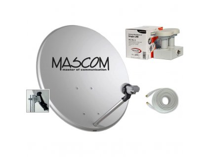 Satelitní parabola Mascom OP-VJ2 + LNB monoblock + kabel koax