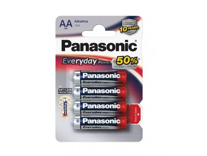 Baterie alkalická Panasonic Everyday AA, LR06, blistr 4ks