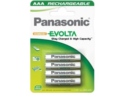 Baterie nabíjecí Panasonic Evolta AAA, HR03, 750mAh, Ni-MH, blistr 4ks