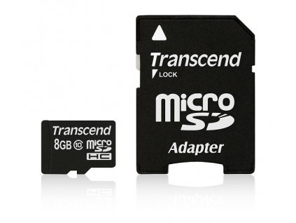 Paměťová karta Transcend MicroSDHC 8GB Class10 + adapter