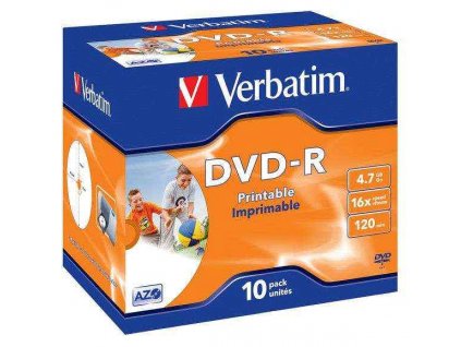 Disk Verbatim DVD-R 4.7GB, 16x, printable, jewel box, 1ks