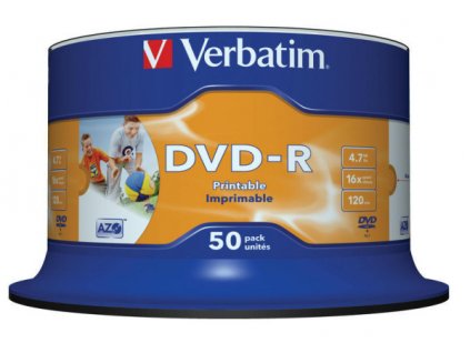 Disk Verbatim DVD-R 4.7GB, 16x, printable, 50cake