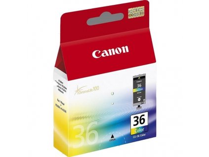 Inkoustová náplň Canon CLI-36C, 249 stran, originální - červená/modrá/žlutá