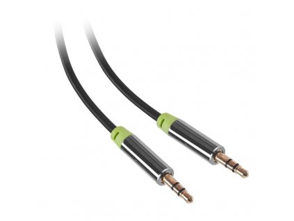 Kabel GoGEN Jack 3,5mm, 5m, pozlacené konektory černý