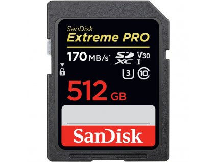 Paměťová karta Sandisk SDXC Extreme Pro 512GB UHS-I U3 V30 (170R/90W)