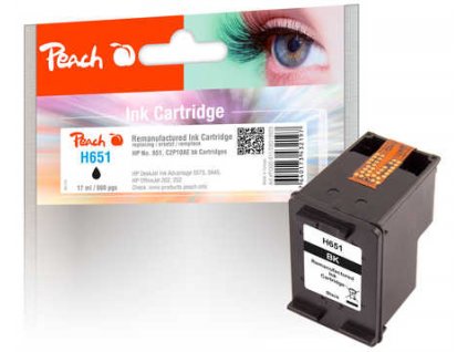 Inkoustová náplň Peach HP 651, kompatibilní - černá