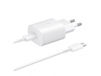 Nabíječka do sítě Samsung EP-TA800, rychlonabíjení, USB-C PD, 25W, kabel 1m - bílý