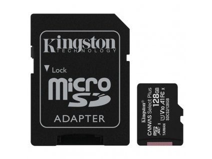 Paměťová karta Kingston Canvas Select Plus MicroSDXC 128GB UHS-I U1 (100R/10W) + adapter